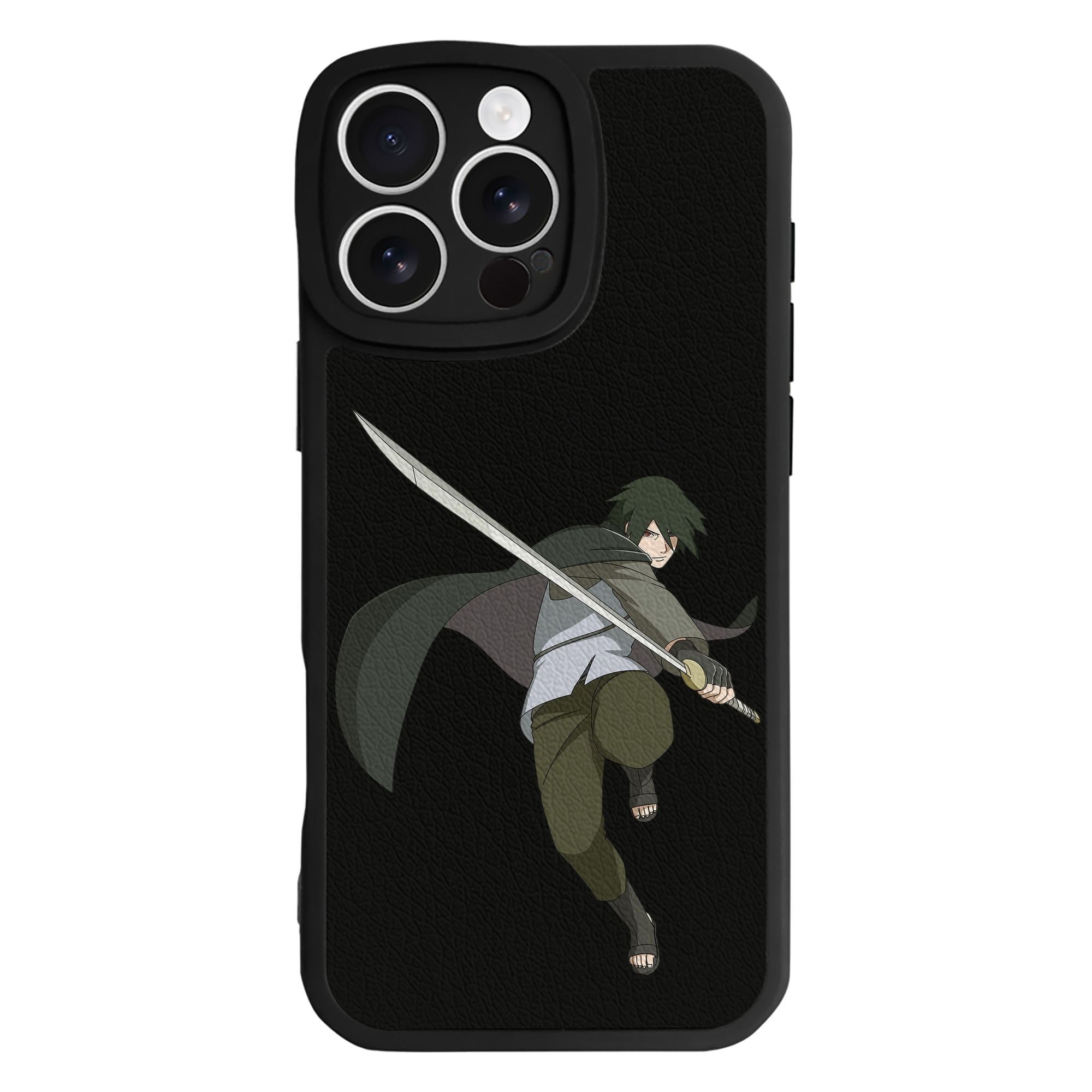 （画像用） NARUTO -ナルト- うちは サスケ Uchiha Sasuke 【iPhone 16シリーズ対応】シリコンスマホケース（レザー調） 材質：シリコン